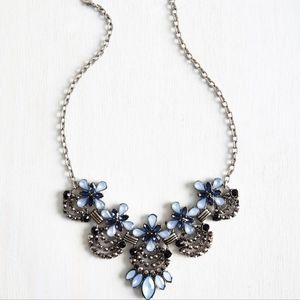 Modcloth blue rhinestone statement necklace
